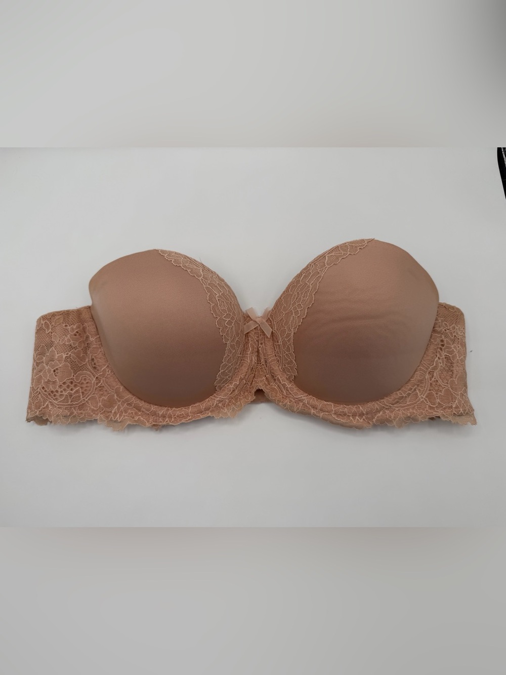 Victoria's Secret Strapless Lace-Trim Bra - Nude Pink